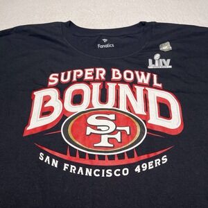 San Francisco 49ers Shirt NFL Fanatics Super Bowl Bound Black T Shirt 2XL NWOT